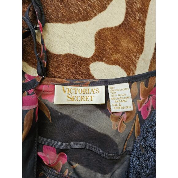 Victoria’s Secret Vintage VTG Gold Label Deadstock Floral Chemise Sheer sz L - Picture 4 of 4